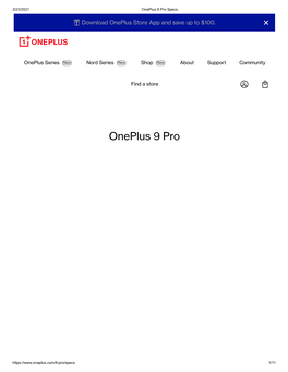 Oneplus 9 Pro Specs