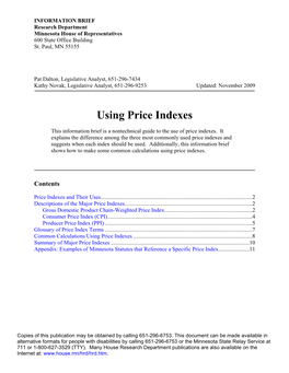 Using Price Indexes