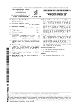 WO 2016/074683 Al 19 May 2016 (19.05.2016) W P O P C T