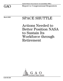 GAO-05-230 Space Shuttle: Actions Needed to Better Position