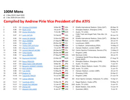 100M Mens Compiled by Andrew Pirie Vice President of the ATFS