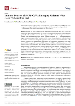 Immune Evasion of SARS-Cov-2 Emerging Variants: What Have We Learnt So Far?