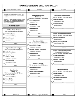 Sample General Election Ballot