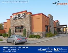 LONGHORN STEAKHOUSE 1707 22Nd Avenue SW Minot, ND 58701 TABLE of CONTENTS