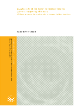 Lidar As a Tool for Remote Sensing of Moose Forage Biomass