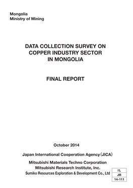 Data Collection Survey on Copper Industry Sector in Mongolia Final Report