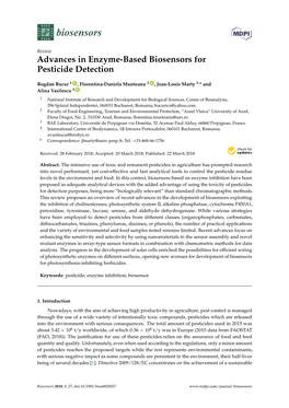 Advances in Enzyme-Based Biosensors for Pesticide Detection