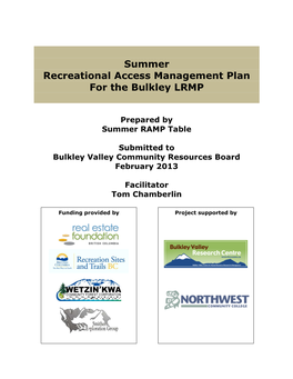 Summer Recreational Access Management Plan for the Bulkley LRMP