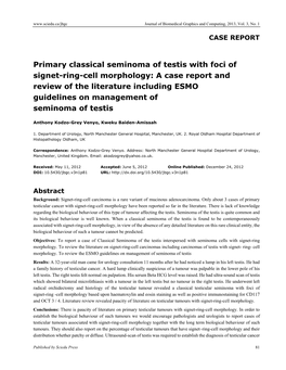 Primary Classical Seminoma of Testis with Foci of Signet