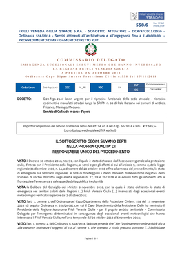 Il Sottoscritto Geom. Silvano Berti Nella Propria Qualita’ Di Responsabile Unico Del Procedimento