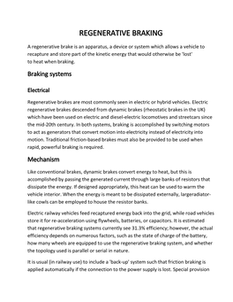 Regenerative Braking