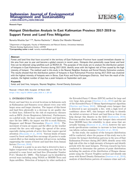 Indonesian Journal of Environmental Management and Sustainability E-ISSN:2598-6279 P-ISSN:2598-6260