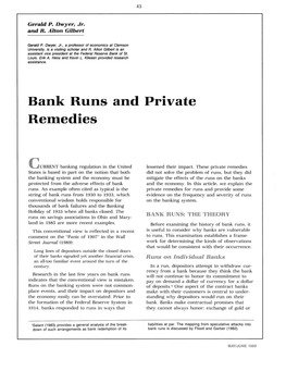 Bank Runs and Private Remedies