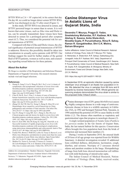 Canine Distemper Virus in Asiatic Lions of Gujarat State, India