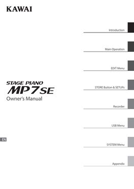 MP7SE Owner's Manual