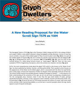A New Reading Proposal for the Water Scroll Sign T579 As YAM