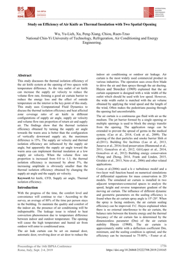 Study on Thermal Isolation Efficiency for Air Knife Applied To