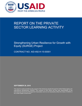Report on the Private Sector Learning Activity