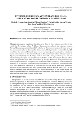 Application to the Odelouca Earthen Dam