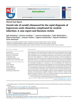 Crucial Role of Carotid Ultrasound for the Rapid Diagnosis Of