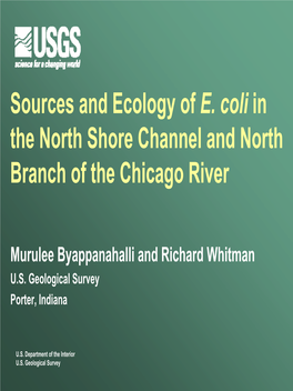 Sources and Ecology of E. Coli in the North Shore Channel and North Branch of the Chicago River