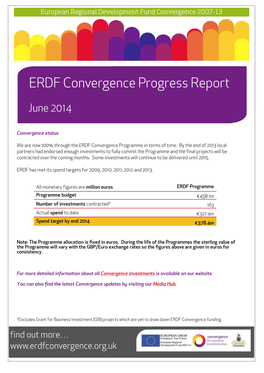 ERDF Convergence Progress Report, Jun 2014 DRAFT.Pub