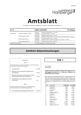 Amtsblatt Herausgeber: Landratsamt Haßberge, Am Herrenhof 1, 97437 Haßfurt, Tel