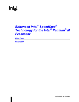 Enhanced Intel Speedstep Technology for the Intel Pentium M Processor