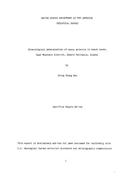 GEOLOGICAL SURVEY Mineralogical Determination of Heavy Minerals In