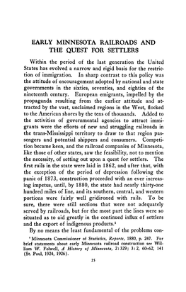 Early Minnesota Railroads and the Quest for Settlers