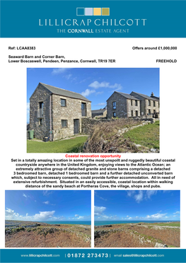 LCAA8383 Offers Around £1000000 Seaward Barn and Corner Barn