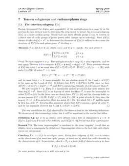 7 Torsion Subgroups and Endomorphism Rings