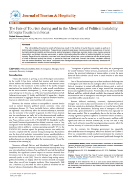 The Fate of Tourism During and in the Aftermath