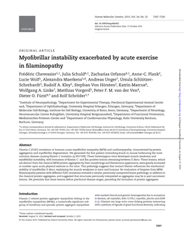 Myofibrillar Instability Exacerbated by Acute Exercise in Filaminopathy