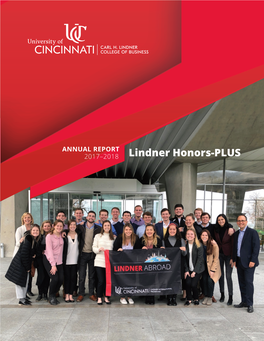 Carl H. Lindner Honors-PLUS Annual Report, 2017-2018 Academic Year