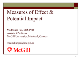 Measures of Effect & Potential Impact