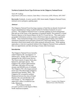 1 Northern Goshawk Forest Type Preference in the Chippewa