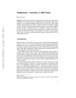 Nonlinearity + Networks: a 2020 Vision