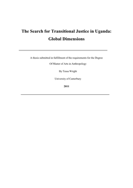 The Search for Transitional Justice in Uganda: Global Dimensions