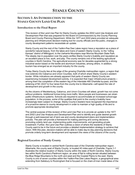 2010 Stanly County Land Use Plan