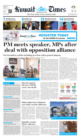 PM Meets Speaker, Mps After Deal with Opposition Alliance