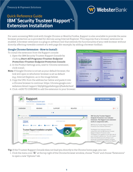 IBM® Security Trusteer Rapport™- Extension Installation