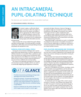 An Intracameral Pupil-Dilating Technique