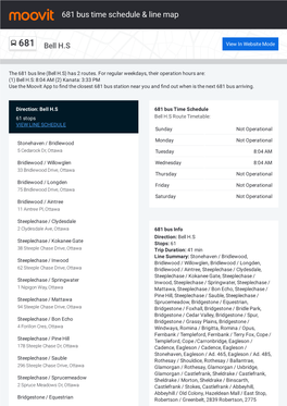 681 Bus Time Schedule & Line Route