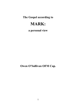 The Gospel According to a Personal View Owen O'sullivan OFM Cap