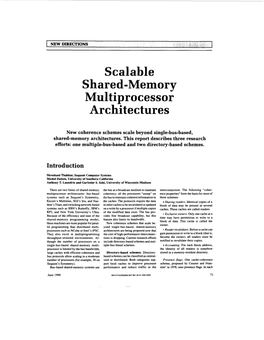 Scalable Shared-Memory Multiprocessor Architectures