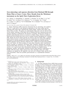 Iron Mineralogy and Aqueous Alteration