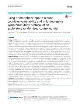 Using a Smartphone App to Reduce Cognitive