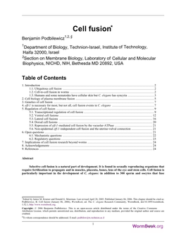 Cell Fusion* Benjamin Podbilewicz1,2, §