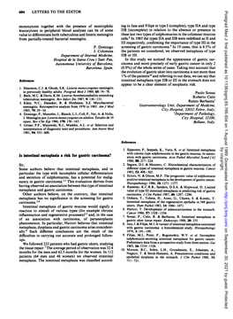 Is Intestinal Metaplasia a Risk for Gastric Carcinoma? Carcinoma.3'4